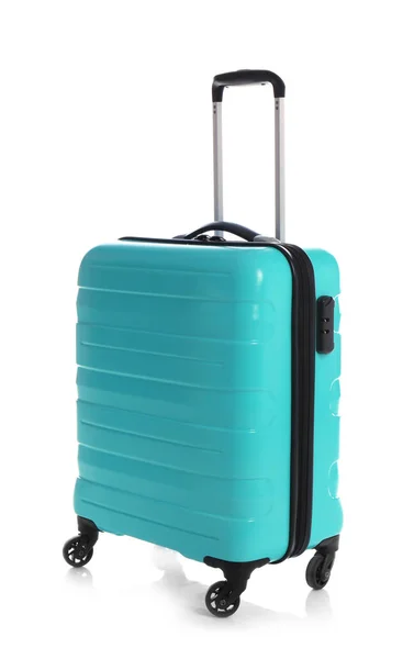 Moderner Koffer Für Reisen Auf Weißem Hintergrund — Stockfoto