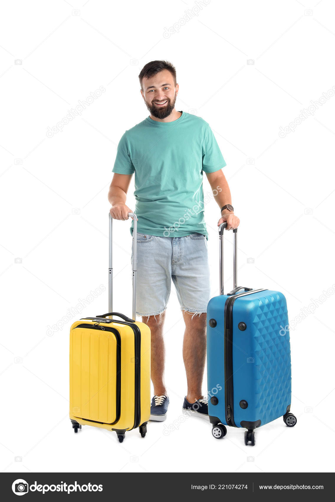 white travel suitcase