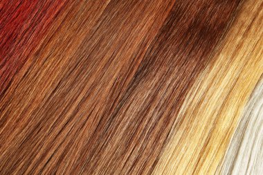 Renkli saç ayrılmaktadır, üstten görünüm. Profesyonel bakım