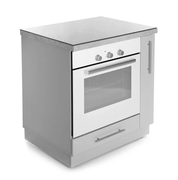 白い背景の上の現代電気オーブン 台所用品 — ストック写真