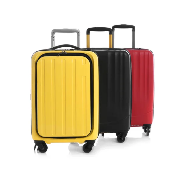 Modern Suitcases Travelling White Background — Stock Photo, Image