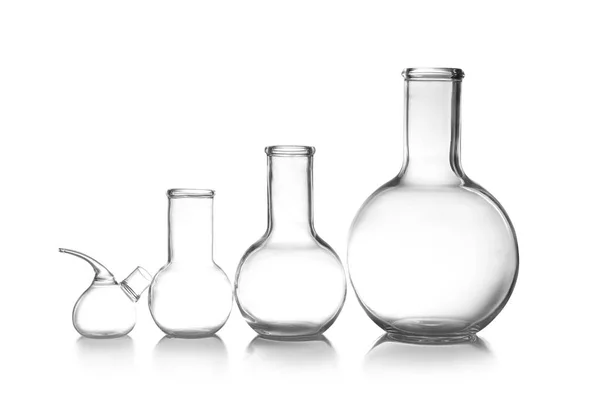 Empty Laboratory Glassware Table Chemical Analysis — Stock Photo, Image