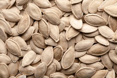 Çiğ kabak çekirdeği olarak arka plan, üstten görünüm