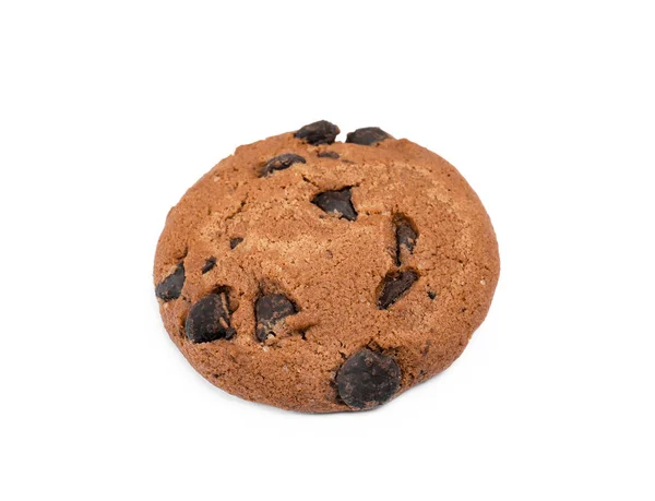 Lahodné Čokoládové Čip Cookie Bílém Pozadí — Stock fotografie