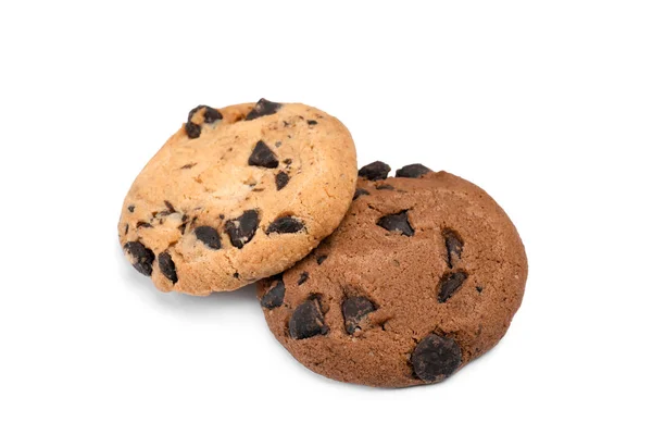 Delicious Chocolate Chip Cookies White Background — Stock Photo, Image