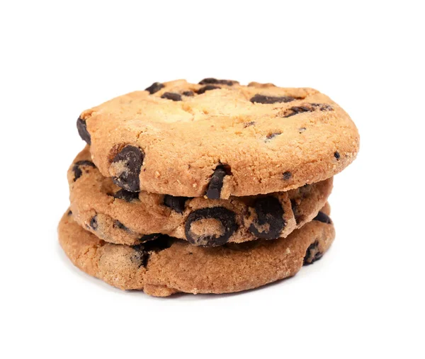 Delicious Chocolate Chip Cookies White Background — Stock Photo, Image