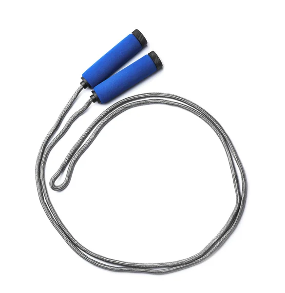 Jump Rope White Background Top View Sports Equipment — Stock Photo, Image