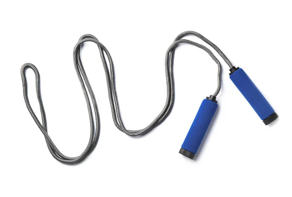 Jump Rope White Background Top View Sports Equipment — Stock Photo, Image