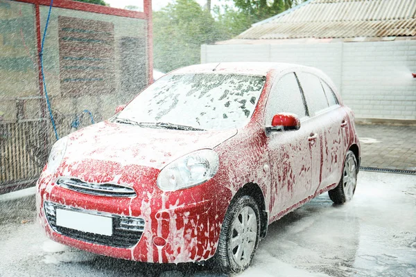 Cleaning Vehicle High Pressure Foam Jet Car Wash — Stock Photo, Image