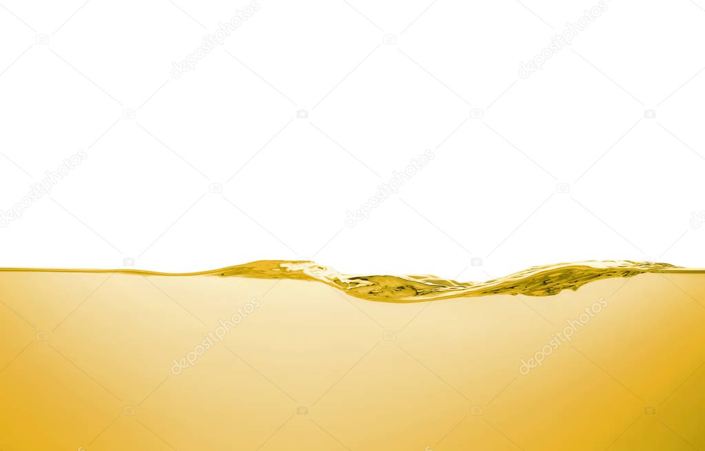 Oil flow on white background. Color liquid