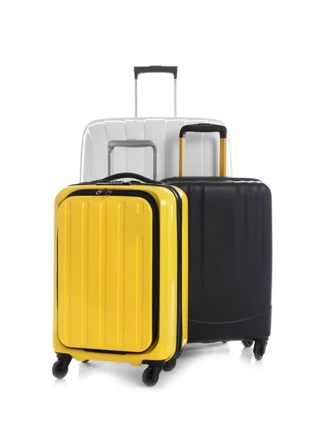 Valises Modernes Pour Voyager Sur Fond Blanc — Photo