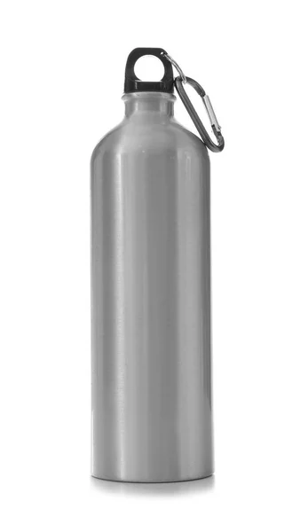 Aluminium Wasserflasche Für Sport Auf Weißem Hintergrund — Stockfoto