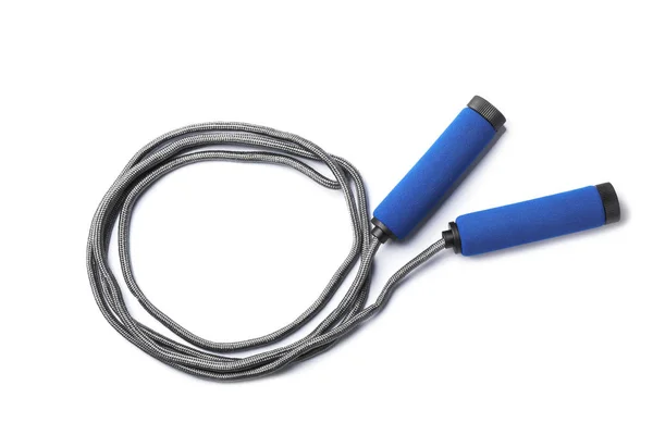 Jump Rope White Background Top View Sports Equipment — Stock Photo, Image