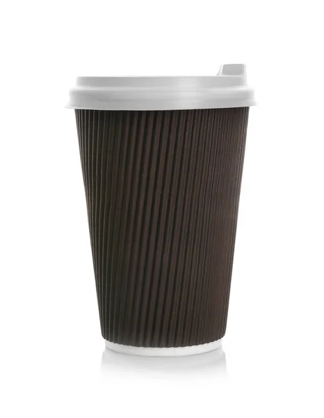 Takeaway Paper Coffee Cup Lid White Background — Stock Photo, Image