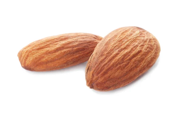 Organic Almond Nuts White Background Healthy Snack — Stock Photo, Image