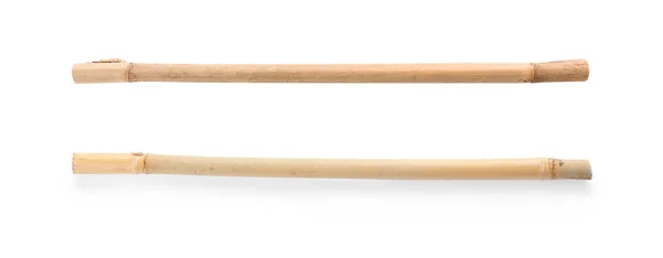 Set Dry Bamboo Sticks White Background — Stock Photo, Image