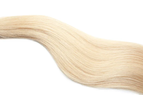 白い背景の上健康的なブロンドの髪のロック — ストック写真
