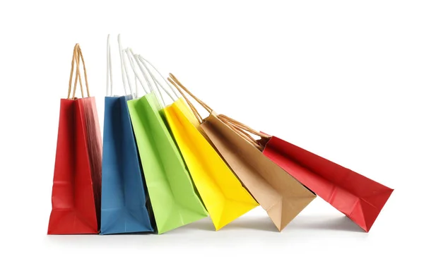 바탕에 다채로운 쇼핑백 — 스톡 사진