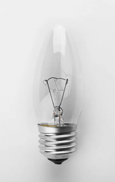 Лампочка Белом Фоне Вид Сверху Электрическое Оборудование — стоковое фото