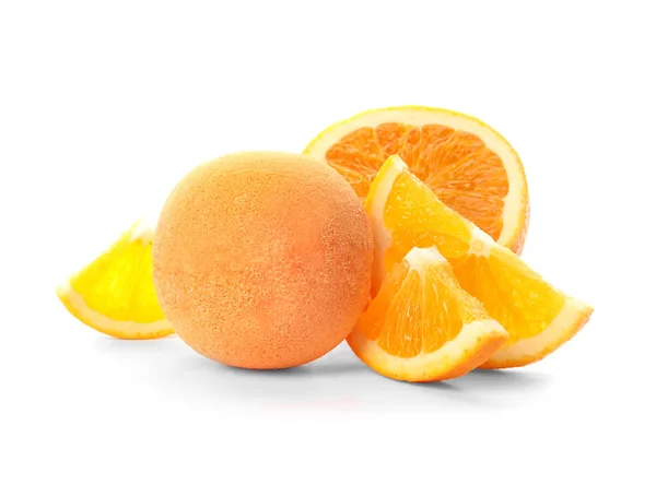 Bath Bomb Orange Slices White Background — Stock Photo, Image