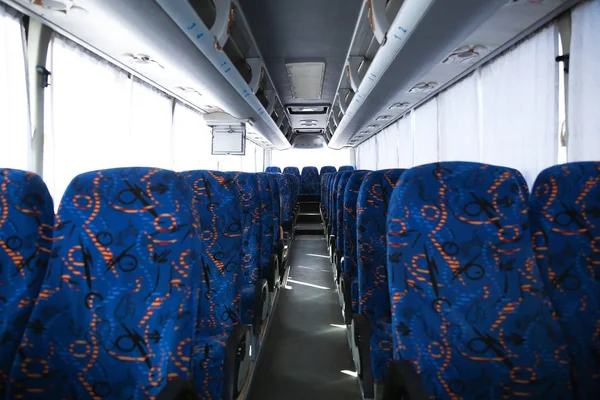 Вид Інтер Єру Автобуса Зручними Сидіннями — стокове фото
