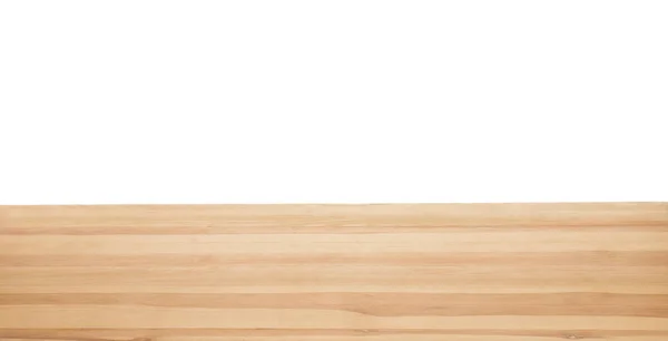 Elegáns Fából Készült Asztali Fehér Háttér — Stock Fotó