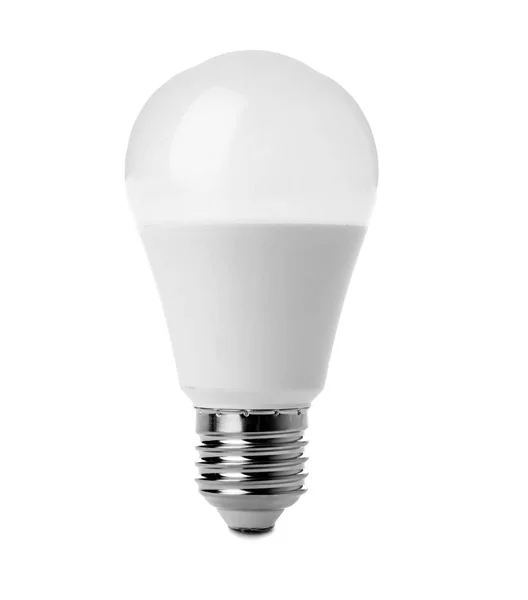 Glühbirne Auf Weißem Hintergrund Elektriker Ausrüstung — Stockfoto