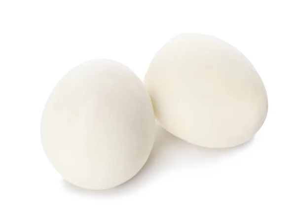 Цілі Тверді Варені Яйця Білому Тлі — стокове фото