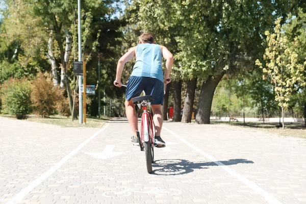 Homme Vélo Plein Air Par Une Journée Ensoleillée — Photo