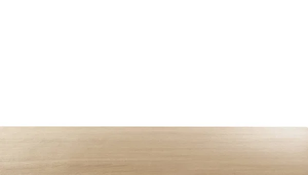 Elegáns Fából Készült Asztali Fehér Háttér — Stock Fotó