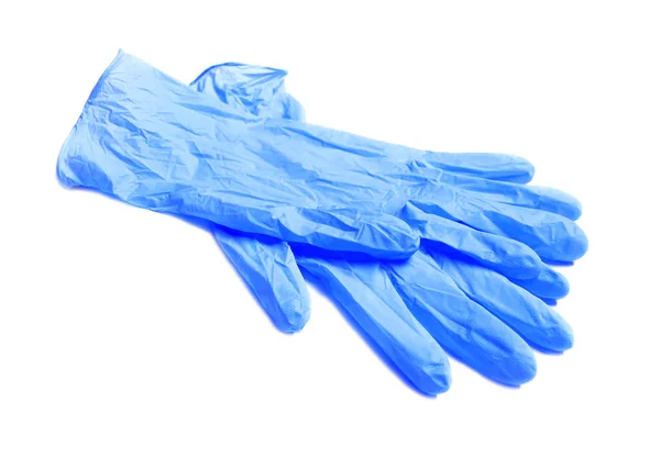 Beschermende Handschoenen Witte Achtergrond Medische Item — Stockfoto