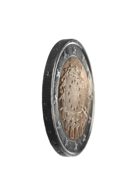 Latvian Two Euro Coin Isolated White — Stock Photo, Image