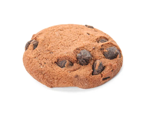 Chutná Čokoládová Placička Cookie Bílém Pozadí — Stock fotografie