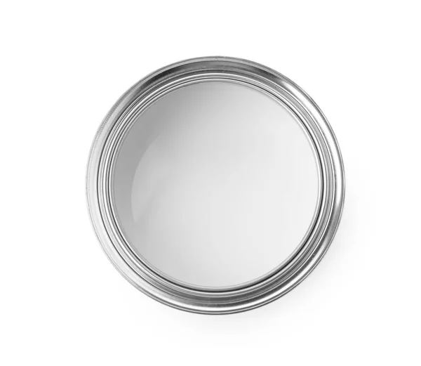 Open Paint Can White Background Top View — Stock Photo, Image