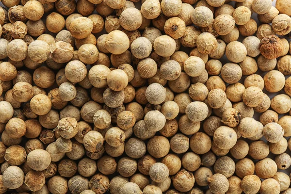 White Peppercorns Background Top View Aromatic Spice Stock Picture