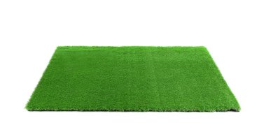 Suni çim halı beyaz arka plan üzerinde. Dış öğe