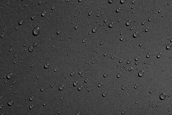 Gotas Agua Sobre Fondo Negro Vista Superior — Foto de Stock