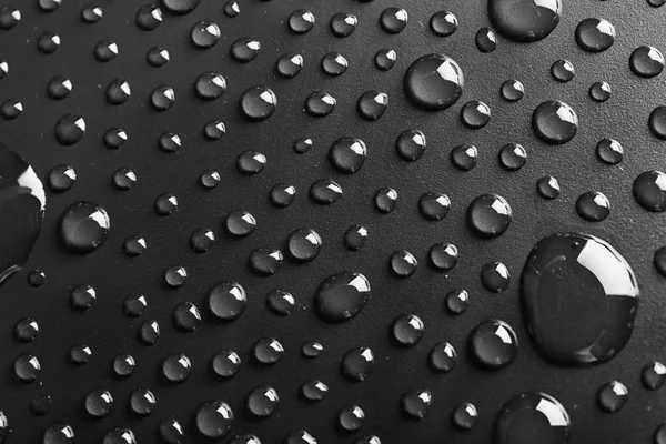 Water Drops Black Background Top View — Stock Photo, Image