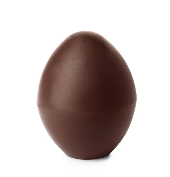 Gustoso Cioccolato Uovo Pasqua Sfondo Bianco — Foto Stock