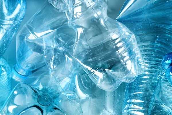 Many Plastic Bottles Background Closeup Recycle Concept — Stock Photo, Image