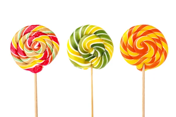 Beyaz Arka Plan Üzerinde Farklı Lezzetli Renkli Şekerler — Stok fotoğraf