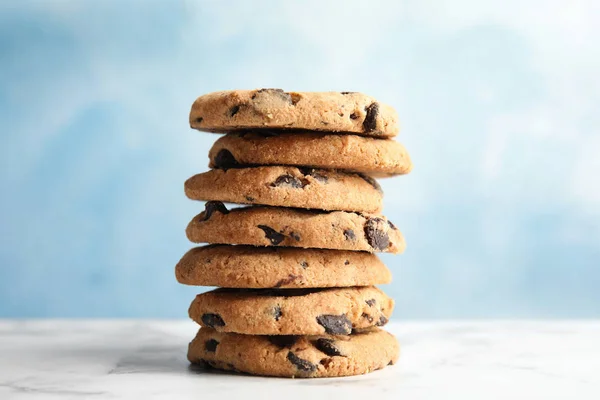 Verem Finom Csokoládé Chip Cookie Kat Táblázat — Stock Fotó