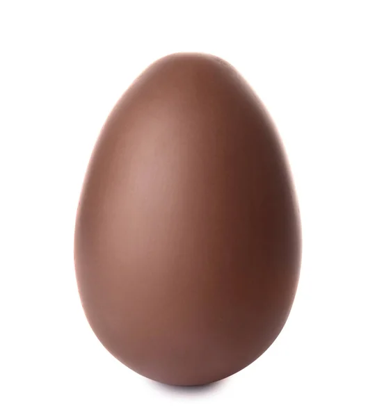 Νόστιμο Σοκολατένιο Αυγό Πάσχας Άσπρο Φόντο — Φωτογραφία Αρχείου