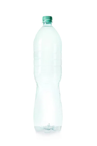 Одна Пластикова Пляшка Білому Тлі Концепція Переробки — стокове фото