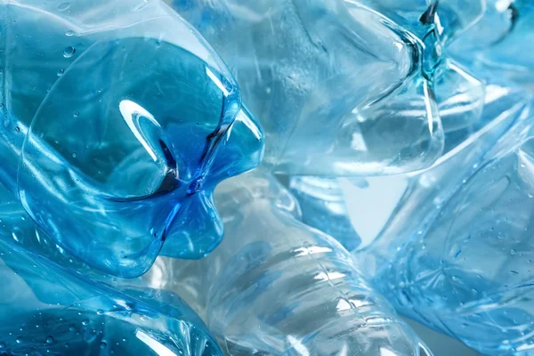 Muchas Botellas Plástico Como Fondo Primer Plano Concepto Reciclaje — Foto de Stock