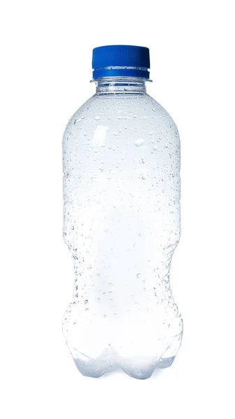 Leere Plastikflasche Auf Weißem Hintergrund Recycling Problem — Stockfoto