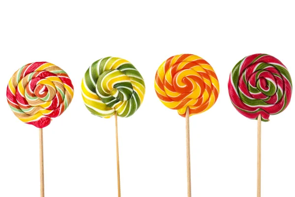 Beyaz Arka Plan Üzerinde Farklı Lezzetli Renkli Şekerler — Stok fotoğraf