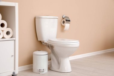 Duvar banyo tuvalet kağıdı rulosu ile sahibi