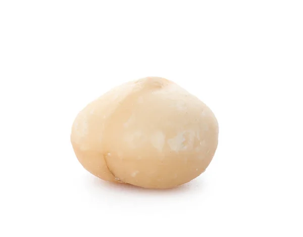 Shelled Organic Macadamia Nut White Background — Stock Photo, Image