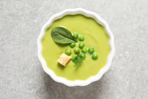 Soupe Désintoxication Aux Légumes Frais Faite Pois Verts Épinards Dans — Photo